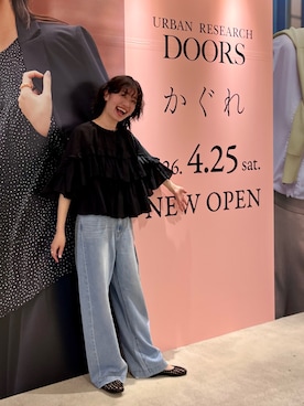 「URBAN RESEARCH DOORS（アーバンリサーチドアーズ）のメッシュサンダル（サンダル、ブラック系）」を使った、takagi kotomiさん（レディース・163cm）の春コーディネート