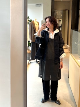 「かぐれ（カグレ）のウールロングキャミソール（ワンピース、グレー系）」を使った、takagi kotomiさん（レディース・163cm）の秋コーディネート