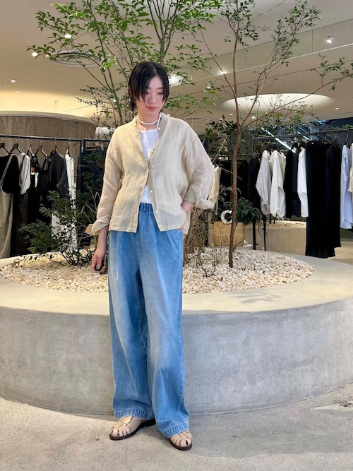 フェードデニムイージーパンツ