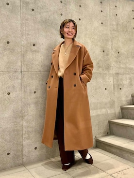 「アイテム（チェスターコート）」を使った、takagiさん（レディース・163cm）の冬コーディネート