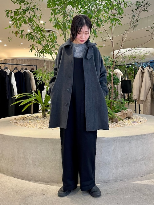 ウールバックタックショートコート（ステンカラーコート）｜かぐれ