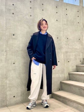 「アイテム（チェスターコート）」を使った、takagiさん（レディース・163cm）の冬コーディネート