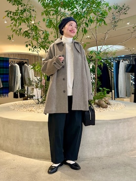 「アイテム（ステンカラーコート）」を使った、takagi kotomiさん（レディース・163cm）の秋コーディネート