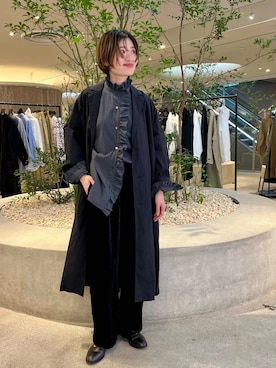 「ブラウスが主役の春コーデ」｜「アイテム（その他アウター）」を使った、takagiさん（レディース・163cm）の春コーディネート