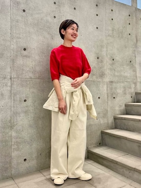 「URBAN RESEARCH（アーバンリサーチ）のコットンナイロンジップブルゾン（ブルゾン）」を使った、takagi kotomiさん（レディース・163cm）の冬コーディネート