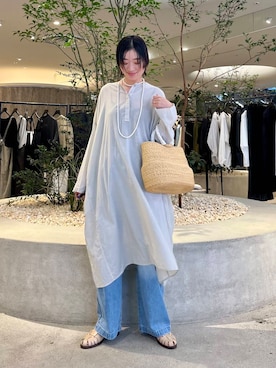 「アイテム（チュニック）」を使った、takagiさん（レディース・163cm）の夏コーディネート