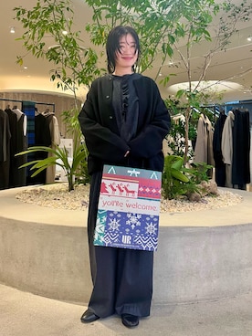 「アイテム（ノーカラージャケット）」を使った、takagi kotomiさん（レディース・163cm）の冬コーディネート