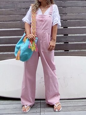 「HELLO.SANFRANCISCO（ハローサンフランシスコ）のアイテム（オールインワン・サロペット）」を使った、Anさん（レディース・163cm）の冬コーディネート