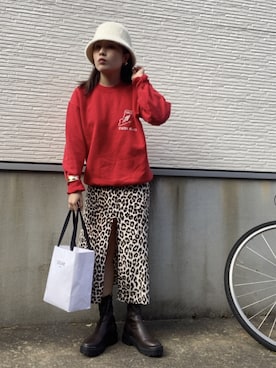 「アイテム（ハット）」を使った、ohanaさん（レディース・152cm）の冬コーディネート