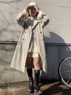 「SNIDEL（スナイデル）のアイテム（ハット）」を使った、ohanaさん（レディース・152cm）の冬コーディネート