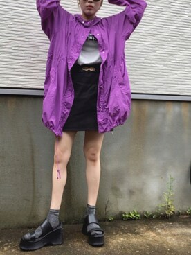 「niko and...（ニコアンド）のアイテム（ナイロンジャケット）」を使った、ohanaさん（レディース・152cm）の秋コーディネート