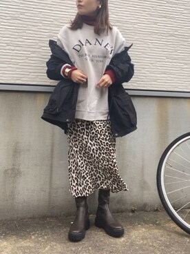 「アイテム（ブーティ、ブラウン系）」を使った、ohanaさん（レディース・152cm）の冬コーディネート