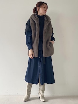 「Bou Jeloud（ブージュルード）のアイテム（その他アウター）」を使った、Bou Jeloudさん（レディース・162cm）の秋コーディネート