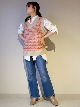 「Bou Jeloud（ブージュルード）のアイテム（シューズ）」を使った、Bou Jeloudさん（レディース・162cm）の冬コーディネート