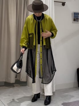 「Bou Jeloud（ブージュルード）のアイテム（ブルゾン）」を使った、Bou Jeloudさん（レディース・160cm）の秋コーディネート