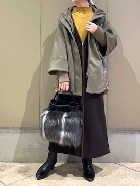 「綺麗めコーデ」｜「アイテム（ジャンパースカート）」を使った、Bou Jeloudさん（レディース・154cm）の秋コーディネート