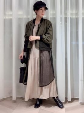 「Bou Jeloud（ブージュルード）のアイテム（ブルゾン）」を使った、Bou Jeloudさん（レディース・162cm）の秋コーディネート
