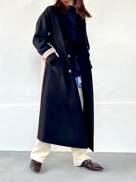 「162cm」｜「アイテム（ステンカラーコート）」を使った、Bou Jeloudさん（レディース・162cm）の秋コーディネート