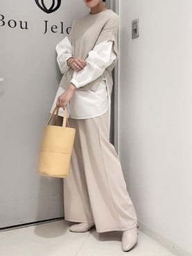 「Bou Jeloud（ブージュルード）のアイテム（シューズ）」を使った、Bou Jeloudさん（レディース・162cm）の秋コーディネート