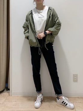 「Bou Jeloud（ブージュルード）のアイテム（ブルゾン）」を使った、Bou Jeloudさん（レディース・165cm）の秋コーディネート