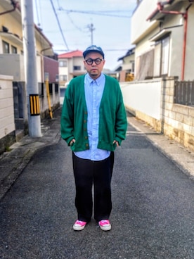 「Maison Kitsune(メゾンキツネ)のアイテム」を使った、のたさん(メンズ・175cm)の春コーディネート