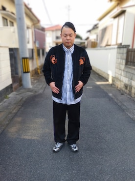 「アイテム（スニーカー）」を使った、のたさん（メンズ・175cm）の冬コーディネート