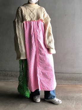 「BEAMS BOY（ビームスボーイ）のアイテム（シャツワンピース）」を使った、アクロン🚛🎶さん（レディース・164cm）の春コーディネート