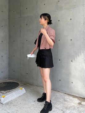 「American Apparel（アメリカンアパレル）のアイテム（スカート）」を使った、onさん（レディース・167cm）の夏コーディネート