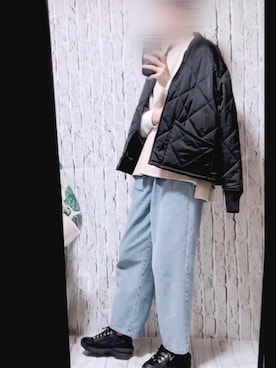 「AZUL by moussy（アズールバイマウジー）のアイテム（ジャケット/アウター）」を使った、黒さん（メンズ・174cm）の冬コーディネート