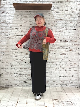 「アイテム（トートバッグ、その他）」を使った、koba*rukaさん（レディース・160cm）の秋コーディネート