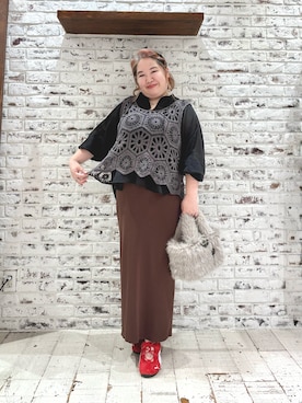 「アイテム（ベスト）」を使った、koba*rukaさん（レディース・160cm）の秋コーディネート