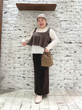 「アイテム（ベスト）」を使った、koba*rukaさん（レディース・160cm・30代）の秋コーディネート