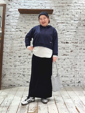 「アイテム（パーカー）」を使った、koba*rukaさん（レディース・160cm・30代）の冬コーディネート