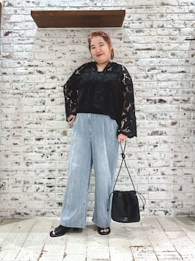 「アイテム（ニット/セーター）」を使った、koba*rukaさん（レディース・160cm・30代）の夏コーディネート