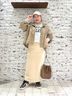 「アイテム（マウンテンパーカー）」を使った、koba*rukaさん（レディース・160cm）の秋コーディネート