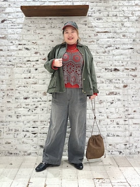 「アイテム（カバーオール）」を使った、koba*rukaさん（レディース・160cm）の秋コーディネート