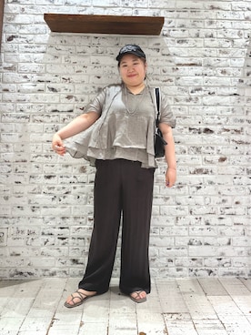「PUAL CE CIN（ピュアルセシン）のアイテム」を使った、koba*rukaさん（レディース・160cm）の夏コーディネート
