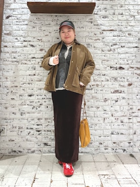 「アイテム（カバーオール）」を使った、koba*rukaさん（レディース・160cm）の秋コーディネート