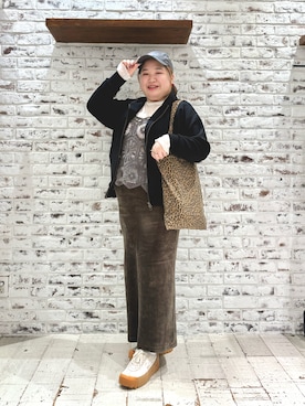 「PUAL CE CIN（ピュアルセシン）のトリコットメッシュカットソー（Tシャツ/カットソー）」を使った、koba*rukaさん（レディース・160cm・30代）の秋コーディネート