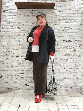 「アイテム（キャップ）」を使った、koba*rukaさん（レディース・160cm・30代）の秋コーディネート