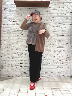 「アイテム（ベスト）」を使った、koba*rukaさん（レディース・160cm・30代）の秋コーディネート