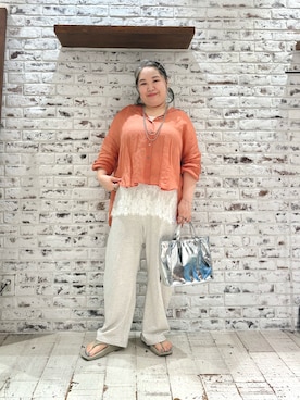 「PUAL CE CIN（ピュアルセシン）のアイテム」を使った、koba*rukaさん（レディース・160cm）の夏コーディネート