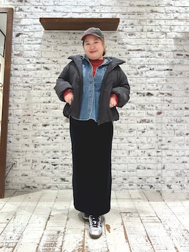 「アイテム（ダウンジャケット/コート）」を使った、koba*rukaさん（レディース・160cm・30代）の秋コーディネート