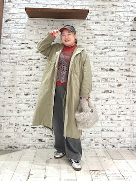 「アイテム（モッズコート）」を使った、koba*rukaさん（レディース・160cm・30代）の秋コーディネート