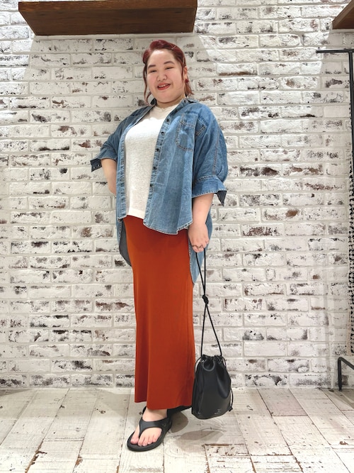 【25th】綿麻デニムハーフスリーブブラウス