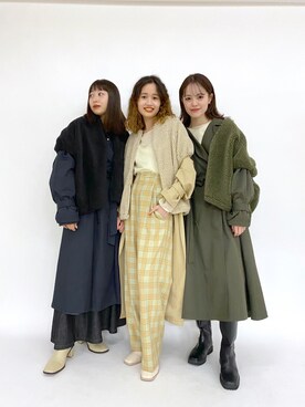「mystic（ミスティック）のアイテム（デニムパンツ、グリーン系）」を使った、nomo.akanaさん（レディース・158cm）の秋コーディネート