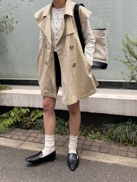「韓国コーデ」｜「アイテム（トレンチコート）」を使った、nomo.akanaさん（レディース・158cm）の冬コーディネート