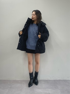 「mystic（ミスティック）のアイテム（その他アウター）」を使った、nomo.akanaさん（レディース・158cm）の秋コーディネート