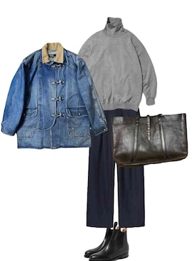 「アイテム（デニムジャケット）」を使った、Aquariusさん（メンズ・165cm）の秋コーディネート