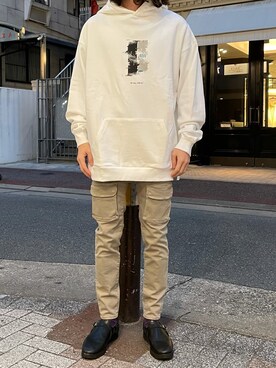 「surt（サート）のSURT（サート）CARGOカーゴパンツ（カーゴパンツ）」を使った、souyaさん（メンズ・172cm）の秋コーディネート